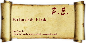 Palesich Elek névjegykártya