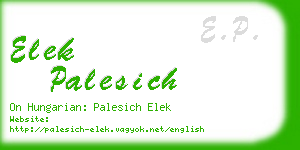 elek palesich business card